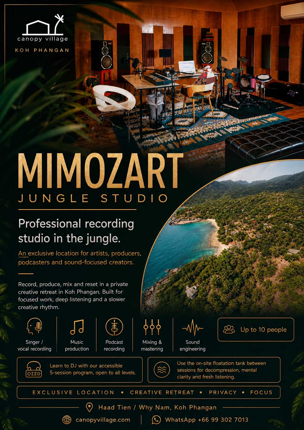 Inside Mimozart Jungle Studio at Canopy Village